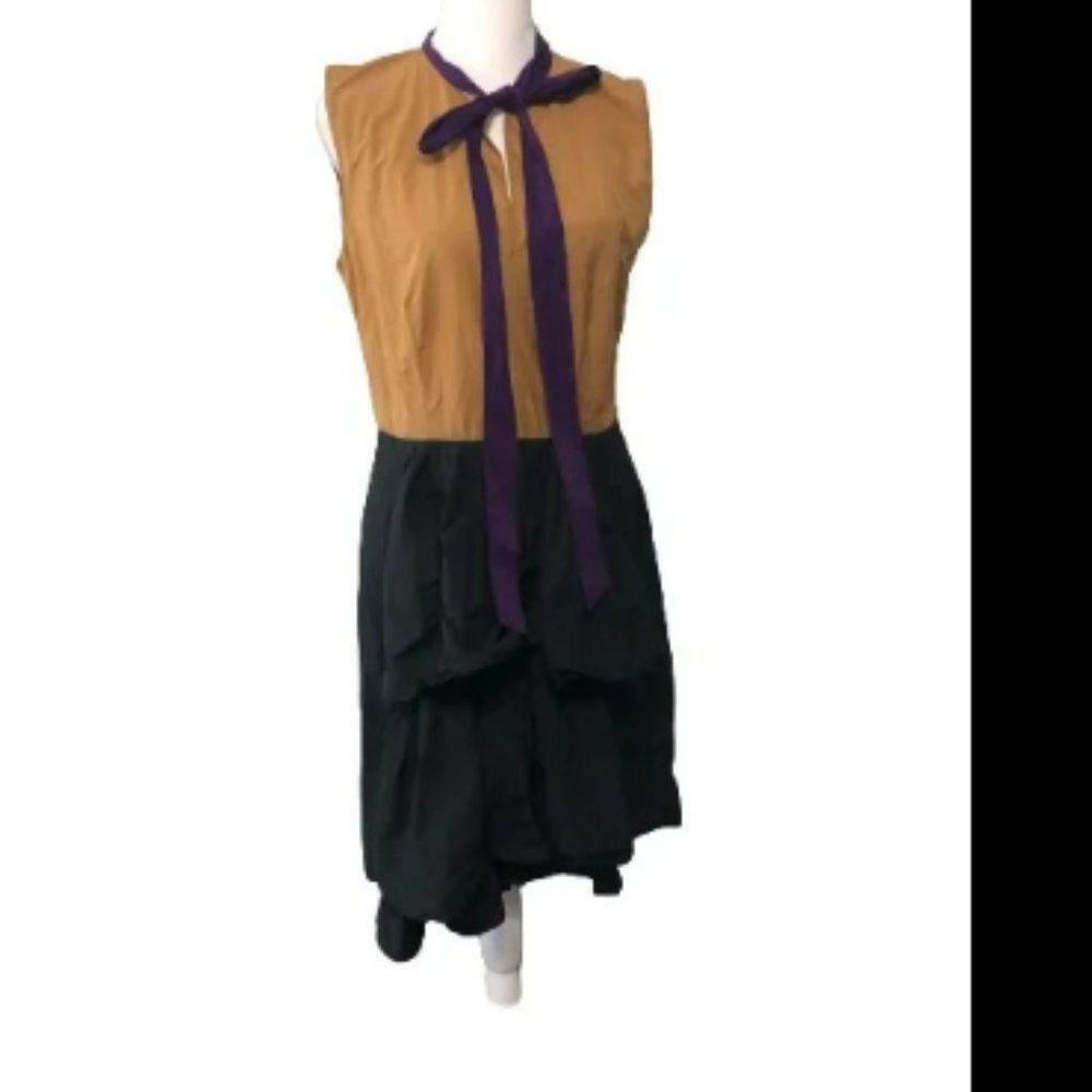 Marni Color Block Front Tie Dress Sz 42 Fits S